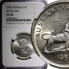 1954 Florin 1954 Australia Silver  Royal Visit of Elizabeth II NGC AU58 KM# 55 (004)