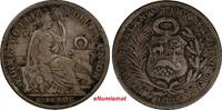 Peru 1/5 Sol 1895 Peru Silver 1895 TF-JR  Early Type Date RARE aVF KM# 2... 89.35 £  +  11.17 £ shipping