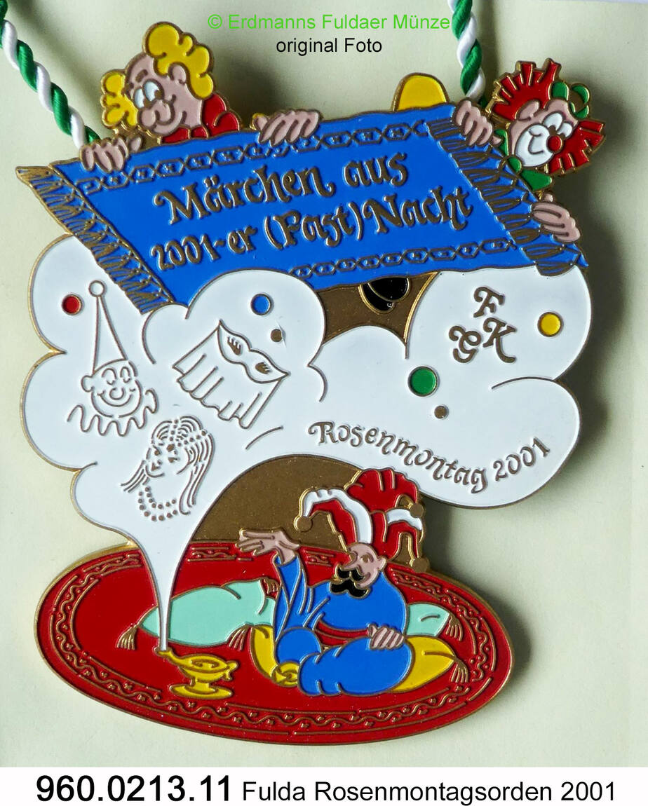 Fulda Hessen Medaille 2001 Fulda. Fulda Rosenmontagsorden . 960.0213.11 CH UNC