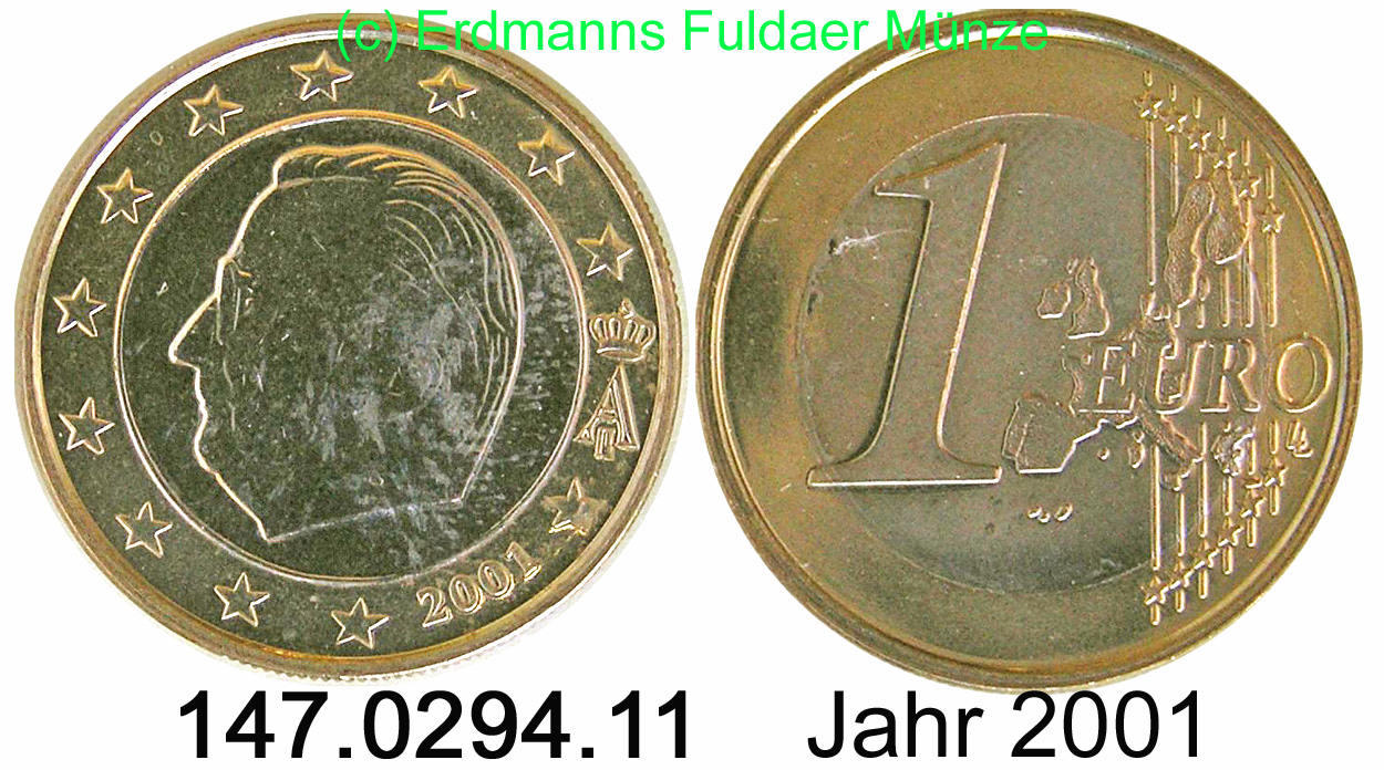 Монеты евро Бельгия. 1 Euro. 1 Euro Naira.