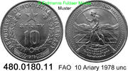 Madagaskar 10 Ariary *13 KM13 FAO Torfstechen . 480.0180.11 -