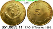 Slowenien 5 Tolarjev *27 KM21 FAO 50 Jahre . 651.0053.11 -