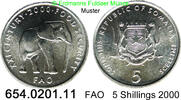 Somalia 5 Shillings 2000 *62 KM45 FAO Elefant . 654.0201.11 unc 1.73 £  +  41.40 £ shipping