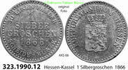 1 Silbergroschen 1866 Hessen-Kassel AKS 66 . 323.1990.12 vz