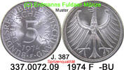 Germany BRD 5 DM 1974F Kursmünze Silber J.387 . 337.0072.09 unc 10.19 £  +  41.40 £ shipping
