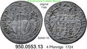 Fulda Abtei 4 Pfennige 1724 78-405 Constantin von Buttlar 1714-1726 Schö... 47.68 £  +  41.40 £ shipping