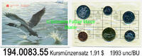 Kanada 1,91 Dollars 1993 Kursmünzensatz 194.0083.55 unc/BU 7.59 £  +  41.40 £ shipping