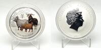Australia 1$ Year of the GOAT Lunar Series II 1 oz Silver Coin COLOR -