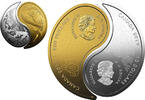 World Coins Canada 200$ Yin Yang Koi Fish Sparrow Pure Gold and Silver Coins -