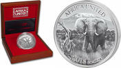 Ivory Coast 1500 Francs Africa United ELEPHANT 3 oz Silver Coin -