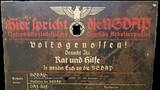3. Reich Emailletafel Blechtafel  Hier spricht die NSDAP alterungs,gebrauchsspuren