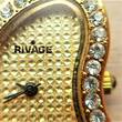 Japan, DAMEN TASCHENUHR, unbek. Herstellungsjahr, RIVAGE SCHMUCK - UHR, vergoldet, Quartz, neue Batterie, gute Funktion, altersentsprechende Gebrauchsspuren, siehe Fotos