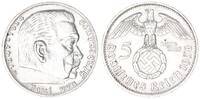 Drittes Reich - Deutschland 5 Mark Hindenburg seltenes Münzzeichen -