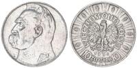 Polen - zweite Republik 10 Zloty Josef Pilsudski seltenes Jahr -