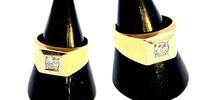 585 Gold Goldring mit Diamant Ringgröße 55 -