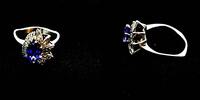 585 Weißgold Ring mit Lilastein und Diamanten, 5,0g, Ringgröße 56-57 -