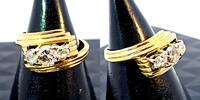 750 Gold Ring mit 0,5Karat alle zusammen Diamanten Ringgröße 53-54 -