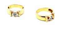 585 Gold Ring mit Diamant (0,3 Karat), 4,9Gramm, Ringgröße 57. -