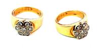 585 Gold Ring mit Diamanten, Ringgröße 57 -