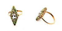 585 Gold Ring mit grünen Steinen, 2,8g,Ringgröße 51-52 -