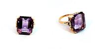 750 Gold Ring mit Amethyst (getestet, nicht gestempelt)6,5gramm, Ringgröße 54 -