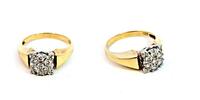 585 Gold Ring mit Diamanten, Ringgröße 53-54 -