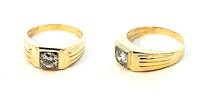585 Gold Unisex Ring mit 0,85 Karat Diamant,6,5gramm Ringgröße 65 -