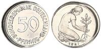 Deutschland 50 Pfennig Fehlprägung 15% dezentriert u. schüsselförmig -