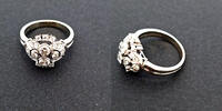 585 Weißgold Ring mit vielen Diamanten zusammen ca 1,8 Karat Ringgröße 61 -