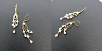 585 Gold Ohrringe mit Zirkonen 4,9g, ca. 5cm lang -