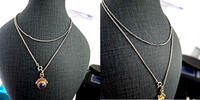 925 Silber   Kette mit blauem Saphir Anhänger dieser in Gold gefasst 10,3g, ca. 82cm lang Sehr gut, siehe Fotos und Video