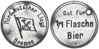 Bremen /Kolonien China Wertmarke zu 1/1 Flasche Bier Norddeutscher Lloyd -