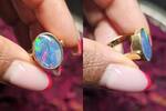 585 Gold Ring mit Opal Doublette 5,7g, Ringgröße 51 -