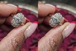 585 Gold Art Decot Ring mit Diamanten ca.0,15 Karat (kleine) und 0,65 groß Ringgröße 57- -
