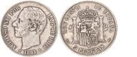 Spanien 5 Pesetas Spanien 5 Pesetas 1883 Alfonso XII., -
