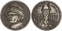 3.Reich 5 RM Versilberte Medaille Adolf Hitler spätere Prägung -