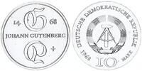 Deutschland - DDR 10 Mark Silber Johann Gutenberg -