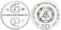 Deutschland - DDR 10 Mark Silber Johann Gutenberg -