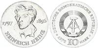 Deutschland - DDR 10 Mark Silber Heinrich Heine Dichter und Schriftsteller -