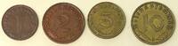 3. Reich, Third Reich 1, 2, 5, 10 Reichspfennig 1937-1939 Set mit Hakenk... 10.32 £  +  6.89 £ shipping