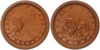 Deutschland-Augsburg Brettstein/Medaille Brettstein aus hellem Holz, Schwan und Löwe -