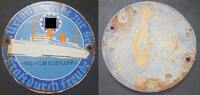 3. Reich Emailleschild Urlaubsreise zur See Kraft durch Freude (KDF) Wilhelm Gustloff, mit Hk, selten! -