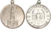 3 Reich 5 Mark patriotischer Münzanhänger Kirche ohne Datum Silber -