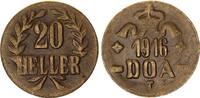 Kolonien / Deutsch-Ostafrika 20 Heller DOA J.727 b Messing -