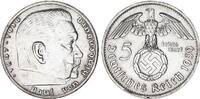 3. Reich 5 Mark Silber Paul von Hindenburg - J.367 -