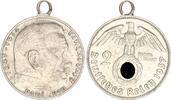 3. Reich Patriotischer Anhänger aus 2 Mark Hindenburg -