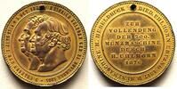 Numismatik vergoldete Bronzemedaille (von Wittig) zur Vollendung der 200. Münzmaschine der Fa. Uhlhorn -