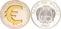 Nauru 10 Dollar Skulpturmünze 1. Jahrestag - EURO 1oz Silber -
