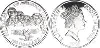 Cook Islands 100 Dollar Silber 500. Jubiläum - Entdeckung Amerikas, Mount Rushmore Nationaldenkmal -