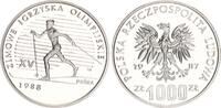 Polen 1000 Zloty Silber XV. Olympische Winterspiele, 1988 /PRÓBA -
